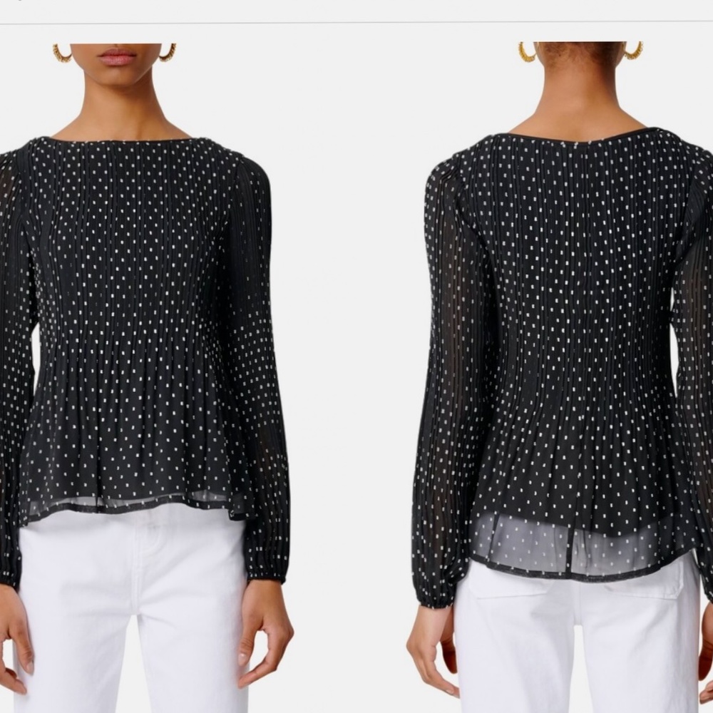 Maje Pleated Shirt, Size 3/L